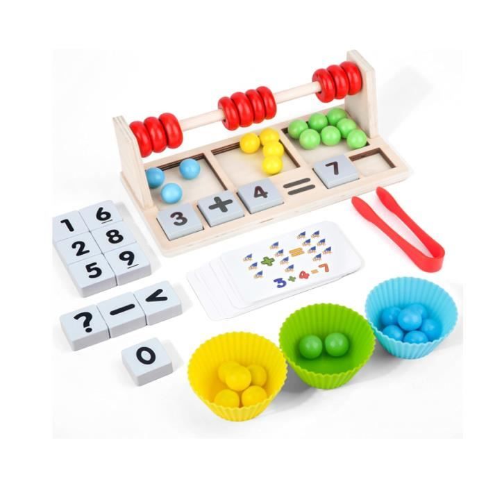 Boulier Éducatif En Bois Pour Enfants MagiDeal - Cadre De Comptage 5 Rangées - Jouet Montessori Mathématiques Et Motricité Fine