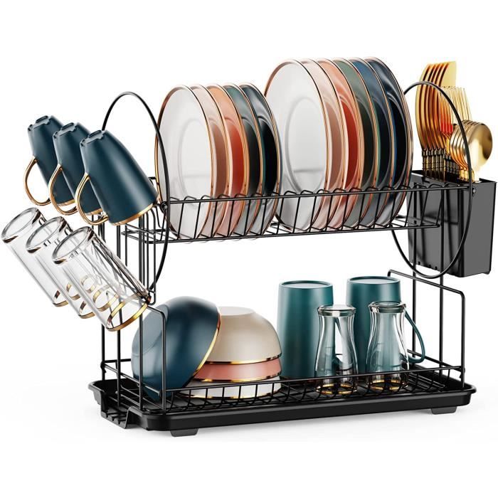 Égouttoir à Vaisselle Stanew, Égouttoir à Vaisselle 3 Niveaux En INOX Porte Ustensilessupport Pour Planche A Decouperpour Comptoir De Cuisine Et Evier A Egoutoire65cmnoir 87280234