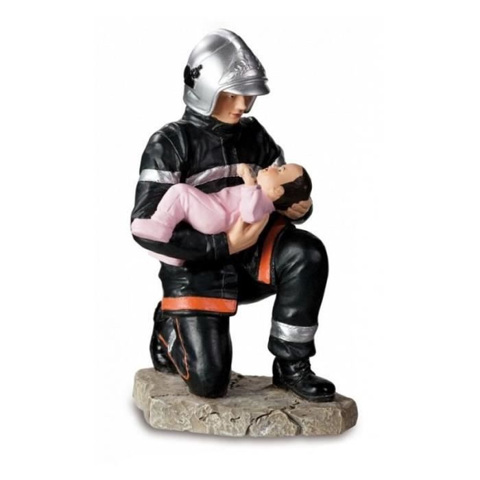 Pompier Accroupi Avec Bebe Dans Les Bras Cdiscount Maison