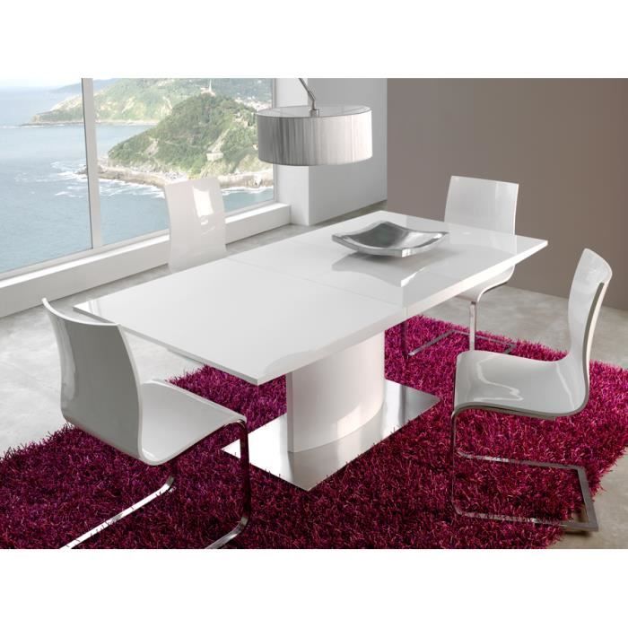 Table salle à manger blanche extensible design sur CDC Design