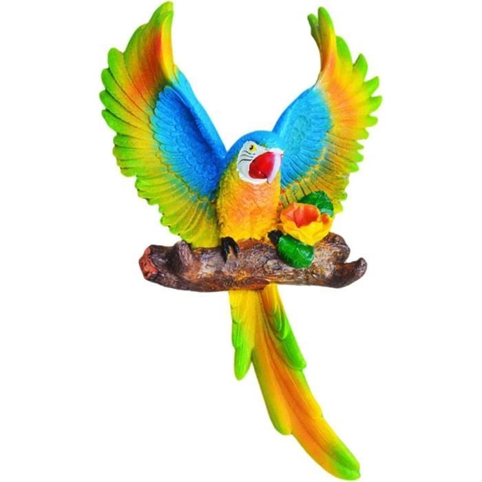 Perroquet Statue Résine Perroquet Décoration Murale, Perroquet Mur Art