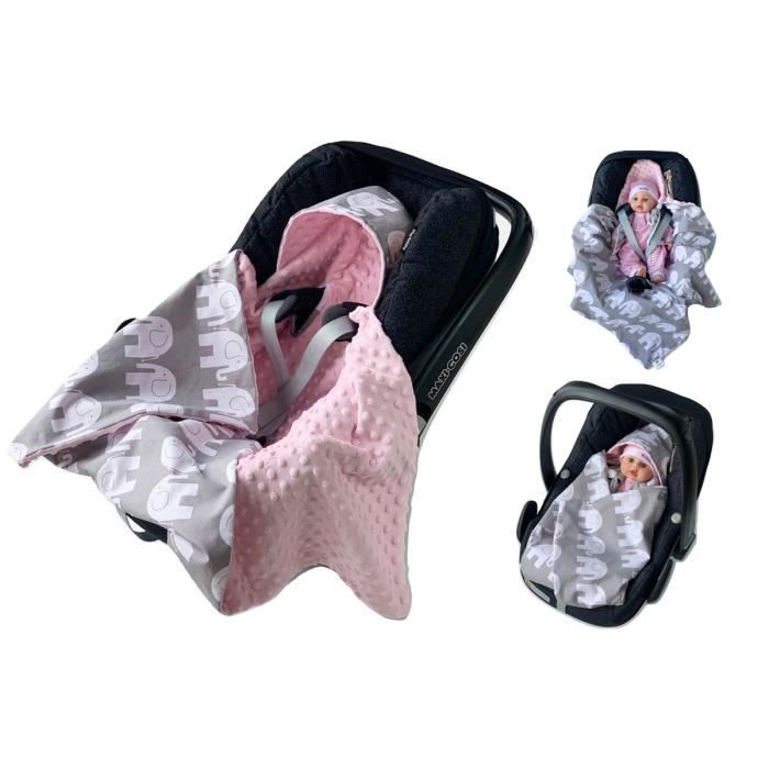Babees C Nid D Ange Minky Coque Bebe 0 4m Siege Auto Ete Couverture Swaddle Elephants Cdiscount Pret A Porter