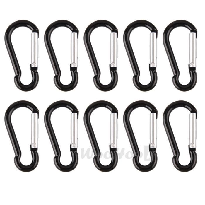 Lot De 10 Mini Mousquetons Pour Clés, EDC, Camping - Fermoirs Métalliques 2,5 Cm, Résistance 15 Kg - 2