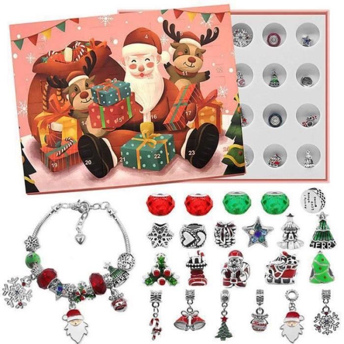 Bracelet Calendrier De L'Avent 2024 - 24 Pendentifs + 2 Bracelets, Pour Compte à Rebours De Noël, Bijoux Fille - 4