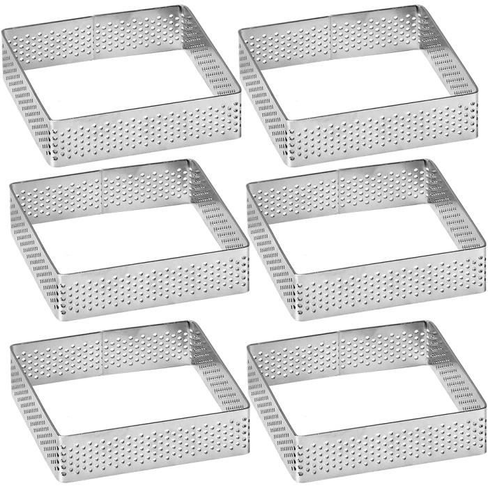 10 Cercles à Gâteau Ovales En Inox - Perforés - Dimensions 13x4x2 Cm - Pour Pâte Feuilletée, Tarte