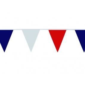 Guirlande De Fanions Tricolores 18m - 50 Drapeaux Triangulaires Pour Fêtes, Jubilé Et Célébrations Festives