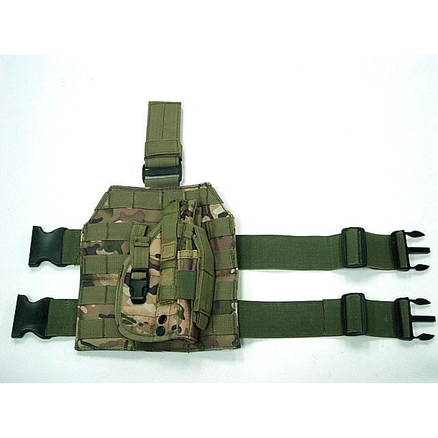 Holster Cuisse Tactique AUGOOL - Réglable, Poche Chargeur, Pour Glock, Airsoft, Chasse, Droitier
