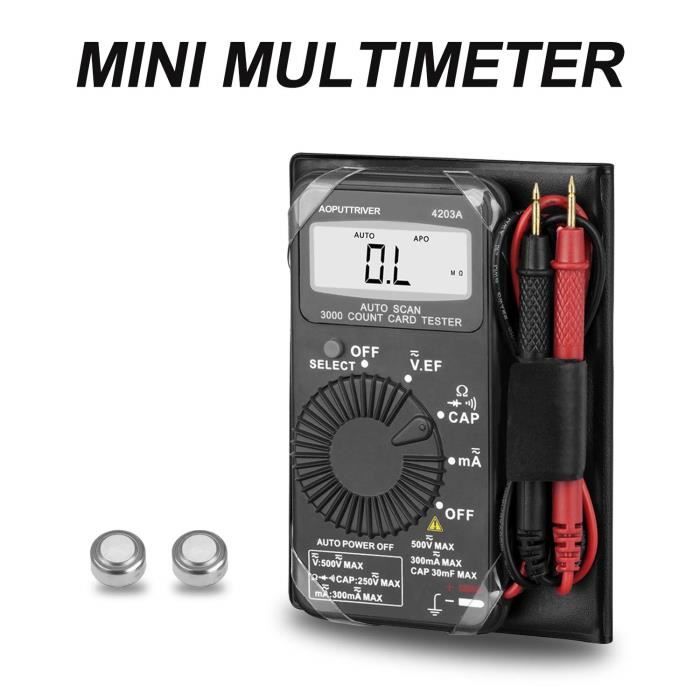 Multimètres Mini Multimètre Numérique,LCD Mini Auto Range AC-DC Multimetre  Numerique de Poche Testeur Compteur,Tension A 2439 - Cdiscount Bricolage