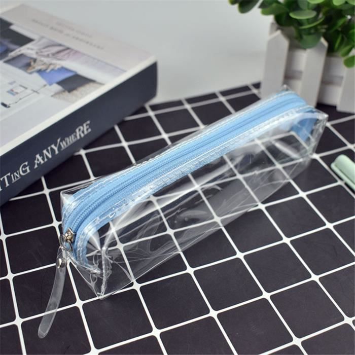 Trousse à Crayons Transparente, Porte-stylo, Papeterie, Double