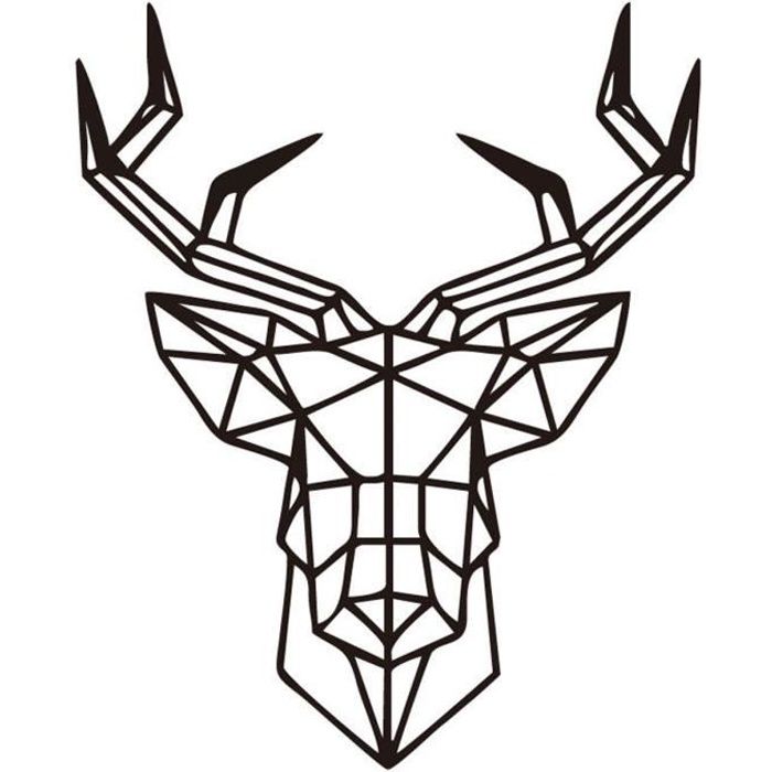Geometrie Cerf Tete Stickers Animaux Murale Maison Amovible Noir Cdiscount Maison Geometrie Cerf Tete Stickers Animaux Murale Maison Amovible Noir Cdiscount Maison