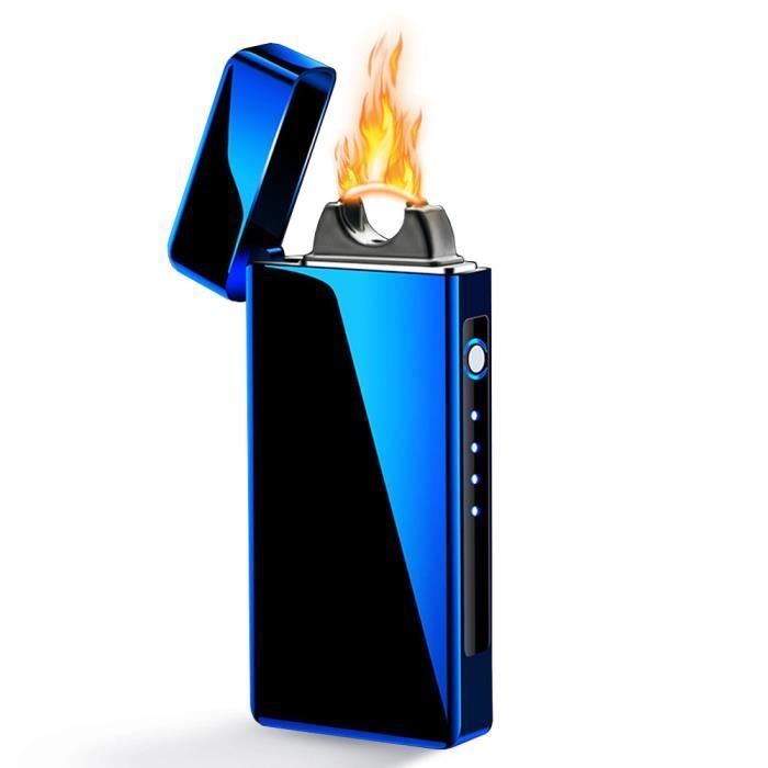 Cheminée Ethanol A Poser Briquet Arc Électrique Rechargeable Par USB, Briquet Électronique Tactile Plasma Avec Indicateur Allume Bougie Electrique