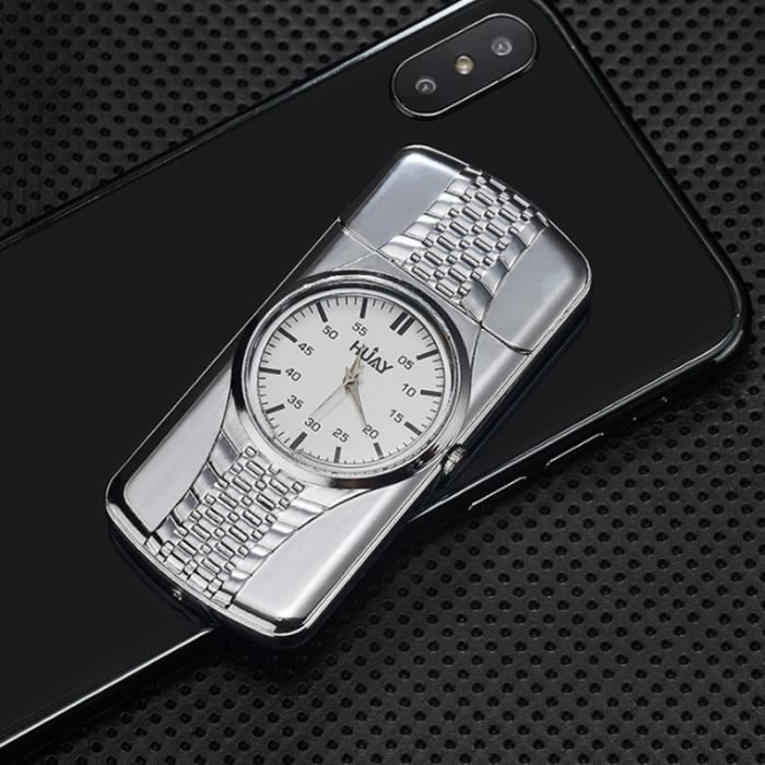 Montre briquet en alliage de Zinc pour hommes, cadeau créatif, briquet