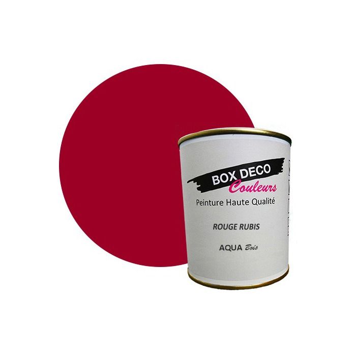 PEINTURE Teinte Rouge Rubis meuble bois intérieur à base d’acrylique aspect mat Aqua Bois - 750 ml - 9 m²