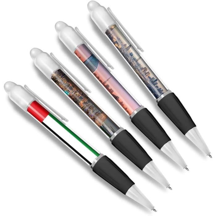 4 Stylos à Bille Rétractables Avec Symbole Franc-maçon - Pointe 0,55 Mm, Encre Noire - Pour Bureau, Collection, Cadeau