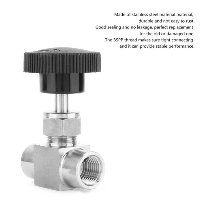 Vanne à Pointeau Filetage Femelle BSPP Type Angle - Neuf, Pour Circuits Hydrauliques Ou Pneumatiques
