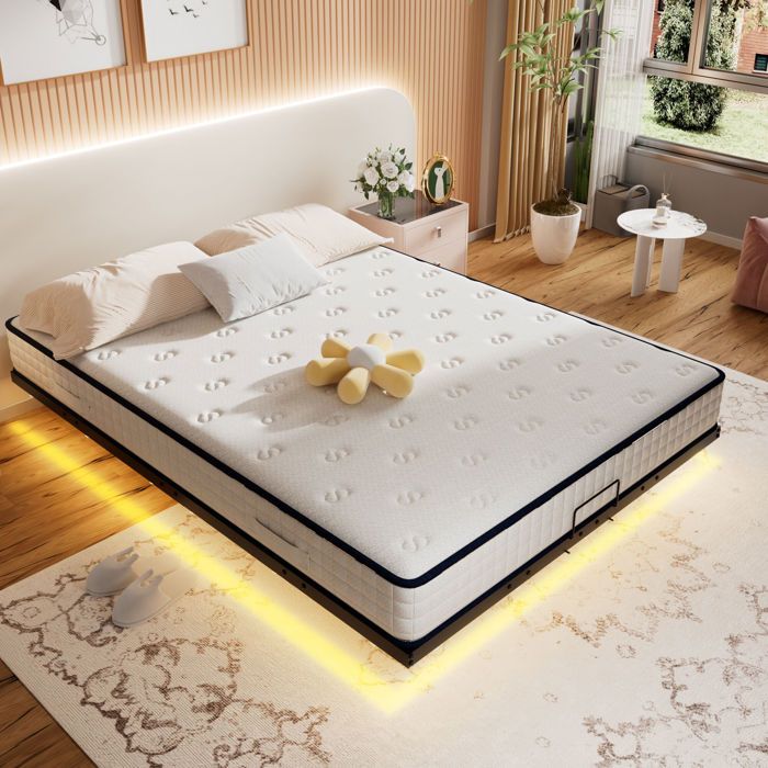 Matelas - DEWINNER - 140x190 cm - Épaisseur 22 cm - Mousse à mémoire - Soutien équilibré