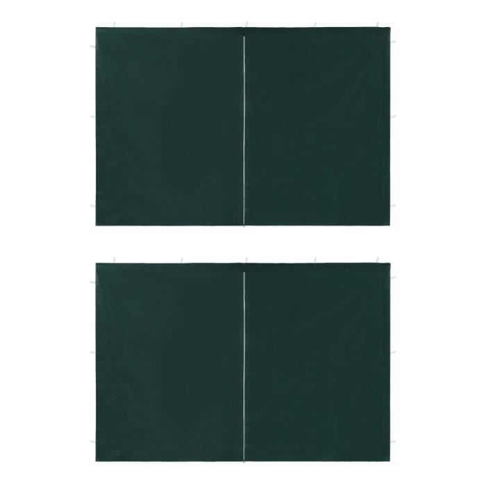 Parois Latérales Pour Pavillon De Jardin 3x3m - Lot De 2 - Polyester Imperméable Anthracite Avec Fenêtre - 3