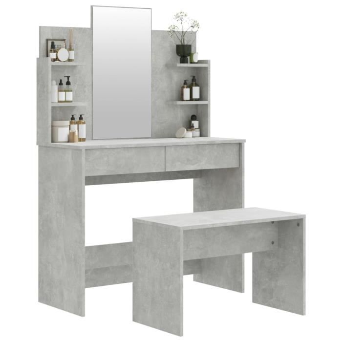 Ensemble de coiffeuse Sonoma gris 74,5x40x141 cm Ensemble de coiffeuse Sonoma gris 74,5x40x141 cm