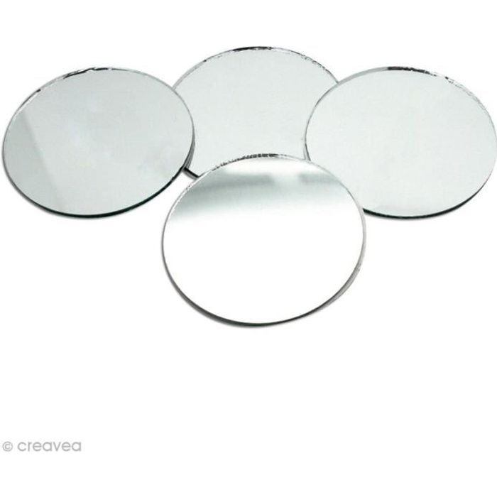 Miroir rond DTM 50 cm Gris Verre Vintage Décoration