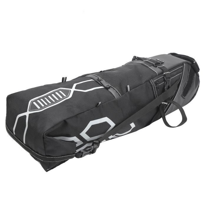Sacoche de selle de vélo, accessoire de vélo, polyester de grande capacité gris noir 12L pour vélo de route VTT