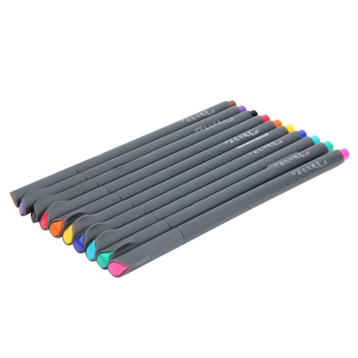 Fine Tip Pen Stylo a dessin au trait 10 couleurs Fineliners 0 38 mm Fibre Fine Tip Hook Line Pen Art Supplies loisirs marqueur Cdiscount Au quotidien