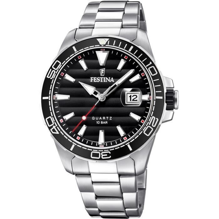 Montre Homme Festina F20360 2 Lunette Et Cadran Noirs Bracelet Acier Dateur Loupe Achat Vente Montre Montre Homme Festina F203 Cdiscount