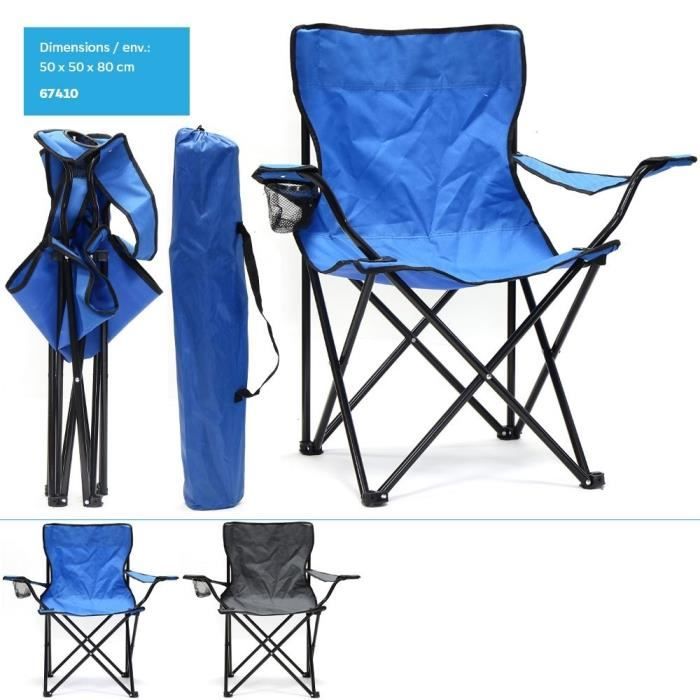 chaise de camping  pliante - couleur aléatoire gris ou bleu 20,629950 aléatoire