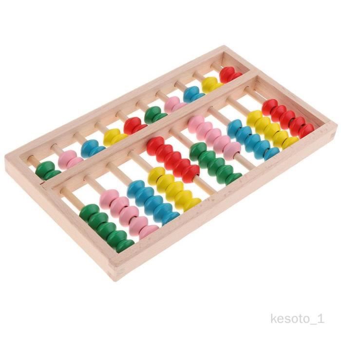 Boulier En Bois Pour Enfants - Outil Mathématiques Avec Bâtons Et Cartes 1 à 100