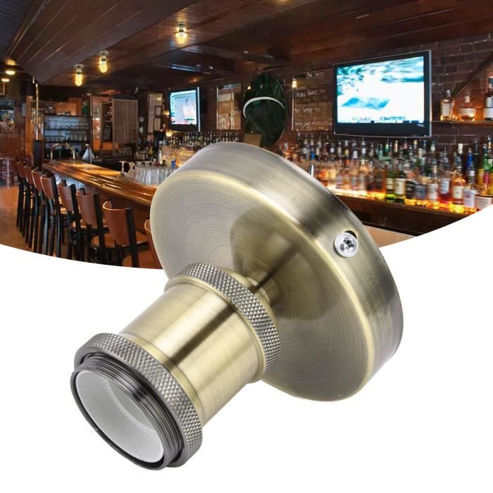 Douille de lampe vintage en aluminium E27 avec chaîne de traction pour