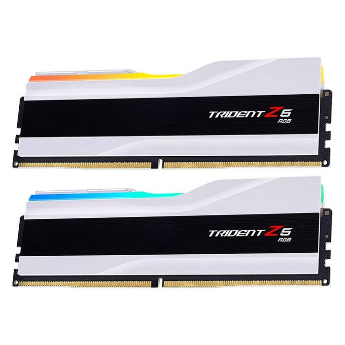 Barrettes de RAM DDR5 G.Skill Trident Z5 RGB 64 Go (2 x 32 Go) 6000 MHz CL30 – Blanc – Kit Dual Channel