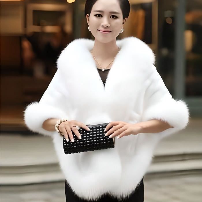 Manteau femme deals fourrure blanche