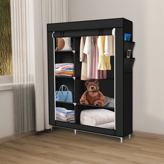 Armoire de Rangement HUOLE - Noir - Métal - Contemporain - Design - 105*45*170cm