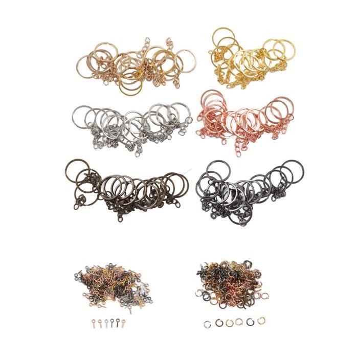 Assortiment De 460 Pièces De Quincaillerie : Anneaux à Pression, Porte-clés, Broches, Rouleaux - Pour Créations, Réparations, Boutique De Fabrication