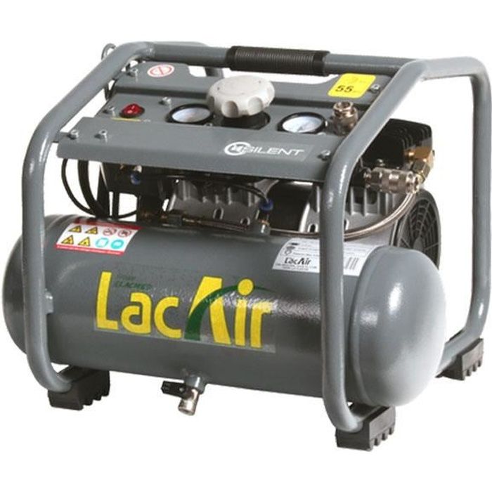 Compresseur - LACME - Silent 6C SH 550W - Silencieux 55 dB - Sans huile SH - 055 kW monophasé