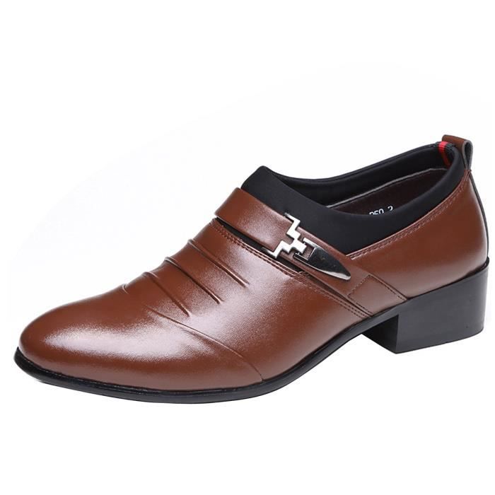 Mocassin Homme Cuir Chaussures Hommes Bout Pontu Formel Business Soiree Mariage Marron Achat Vente Mocassin Bientot Le Black Friday Cdiscount