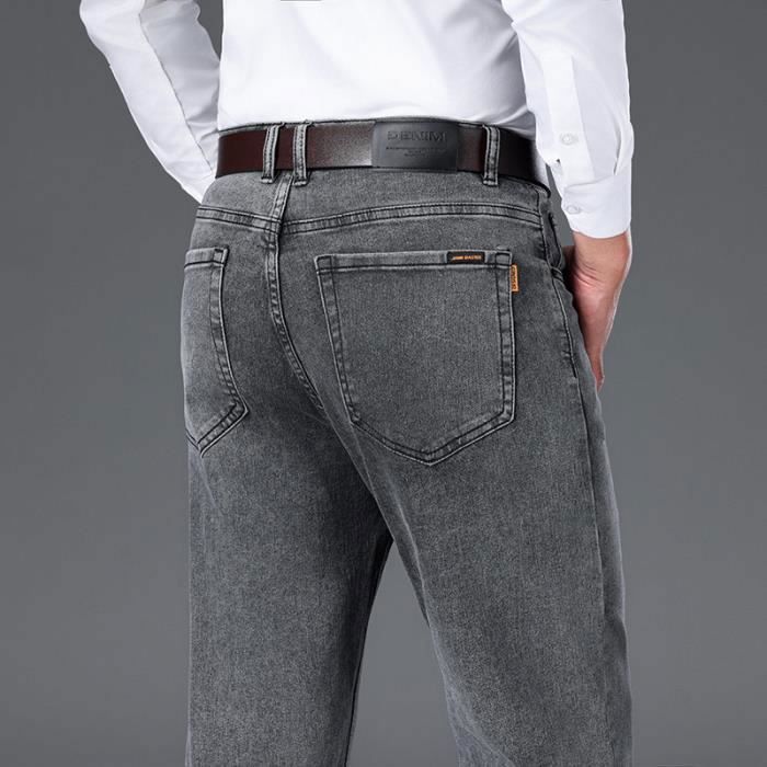 Pantalons En Denim Pour Hommes Printemps Et Automne Nouveau Jeans Décontractés Noirs Style Coréen à La Mode Tout-Match Déchiré Slim Fit Pantalon En