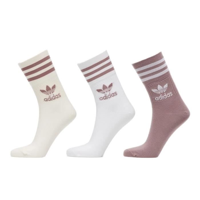 X3 Chaussettes Rose Femme Adidas Cut Crew Pink Cdiscount Pret a Porter