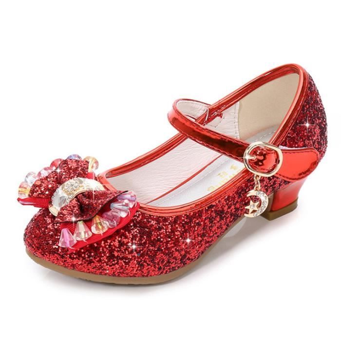 Ballerines rouges pour fille JS Princess Paillettes
