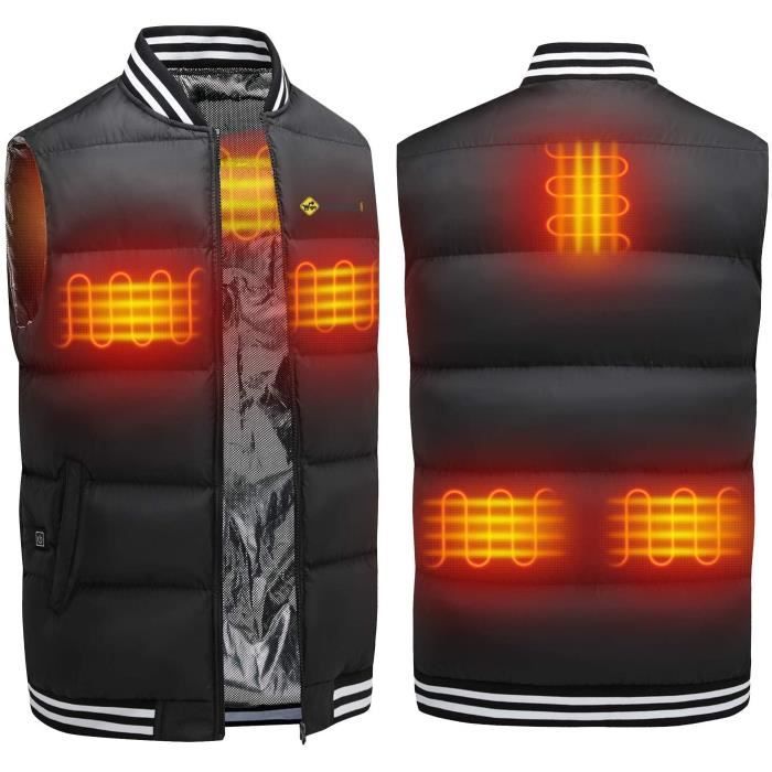 Buycitky Gilet Chauffant Électrique Veste Chauffante Homme Femme Gilet Chauffant USB Lavable avec 5 Zones Chauffage et 3 Niveaux de Chauffage pour Chasse Ski Pêche Randonnée-Batterie Non Incluse