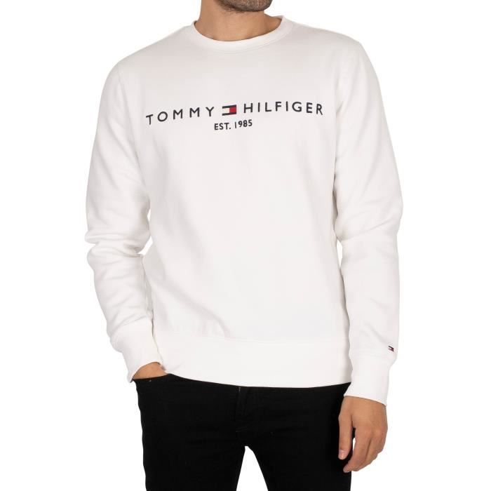 Tommy Hilfiger Pour des hommes Sweat-shirt à logo, blanc Blanc - Cdiscount  Prêt-à-Porter