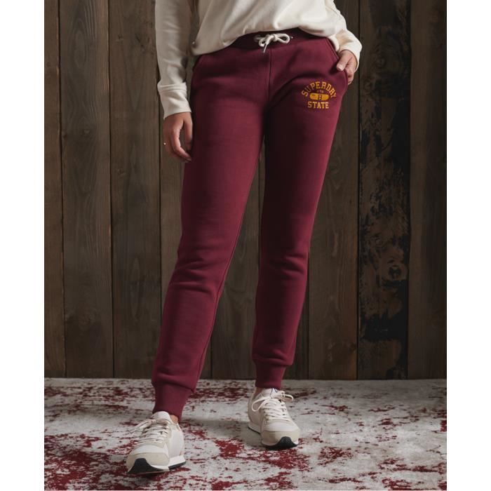Jogging femme Superdry Track Field Porto intense Coupe slim et doublure en polaire Porto intense Cdiscount Sport