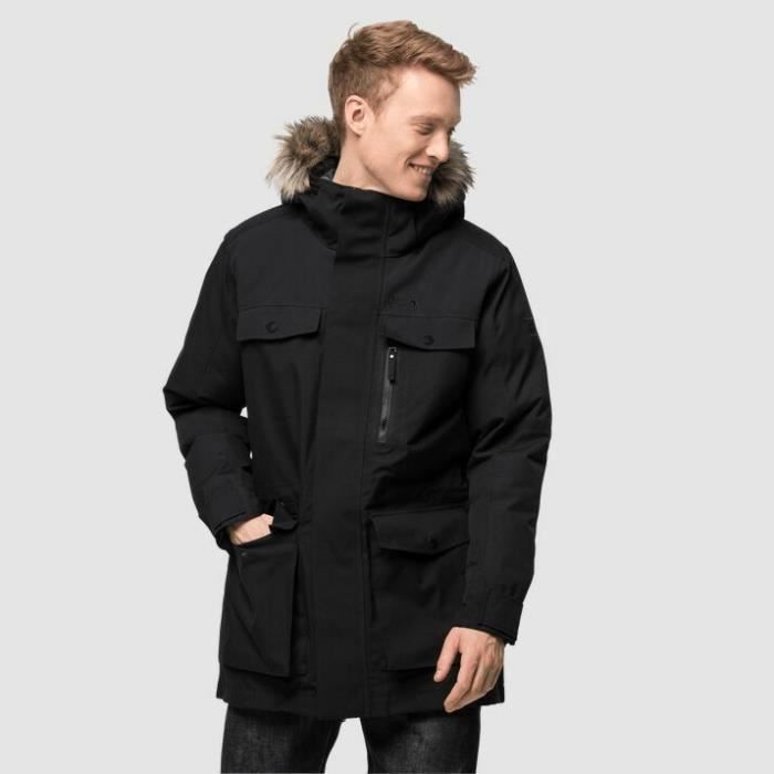 parka homme jack wolfskin glacier bay - noir - imperméable - randonnée - sports d'hiver