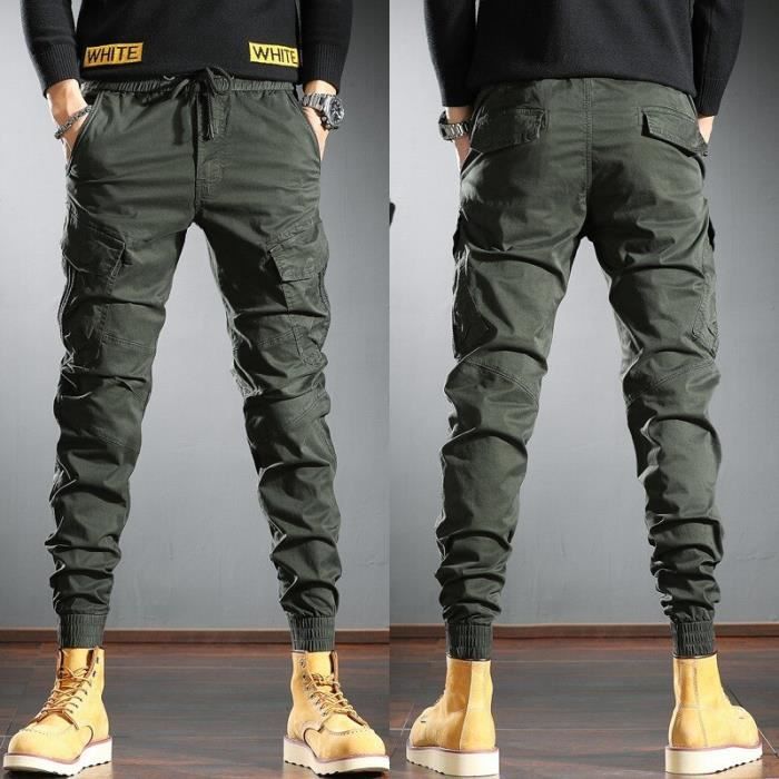 Tenue professionnelle,Pantalon tactique pour hommes,multi-poches,taille  élastique,militaire,décontracté,Cargo- Style 2 Black Blanc - Cdiscount  Prêt-à-Porter