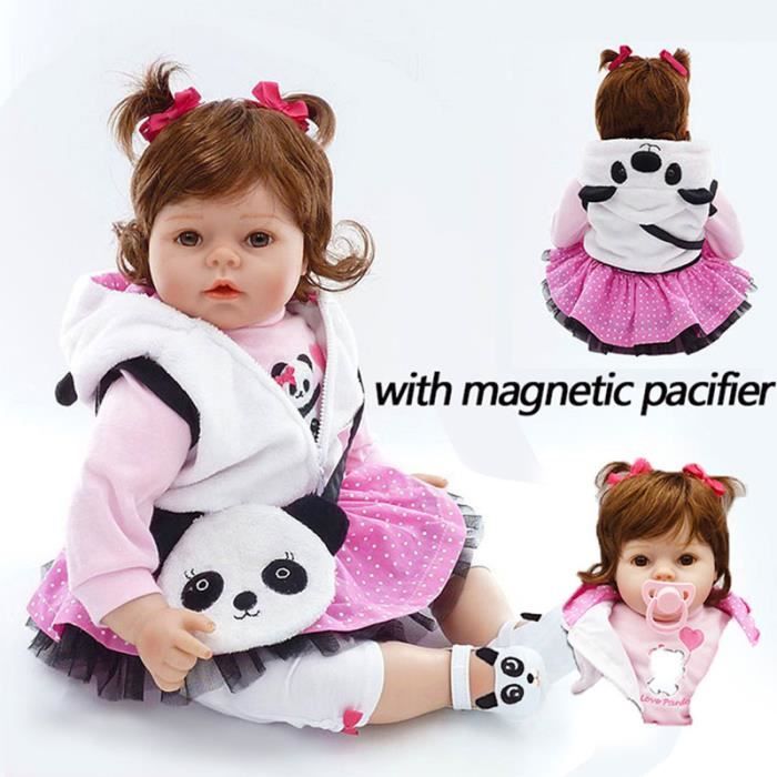 Poupee Reborn en silicone realiste de 20 pouces OLALI Rose Pour enfants de 0 a 3 ans Cdiscount Jeux Jouets