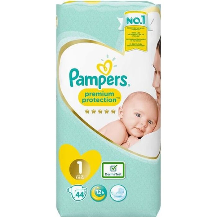 Pampers Premium Protection Taille 1, x112 Langes