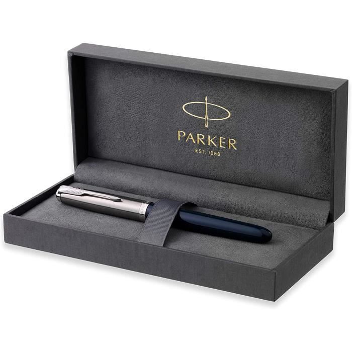 Parker 51 stylo plume, Corps bleu nuit et attributs chromes, Plume  moyenne, Cartouche d'encre noire