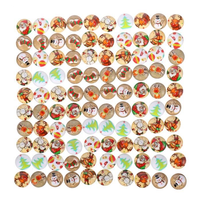 100 pièces de Noël Cabochons à dos plat Patchs en verre Patch de pierres  précieuses en ACCROCHE-SAC - Cdiscount Bagagerie - Maroquinerie