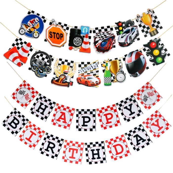 Bannieres Sur Le Theme De Course 2 Pieces Drapeaux De Traction D Anniversaire Creatifs Voiture De Guirlande Outillage De Camping Achat Vente Banderole Banniere Soldes Sur Cdiscount Des Le Janvier Cdiscount