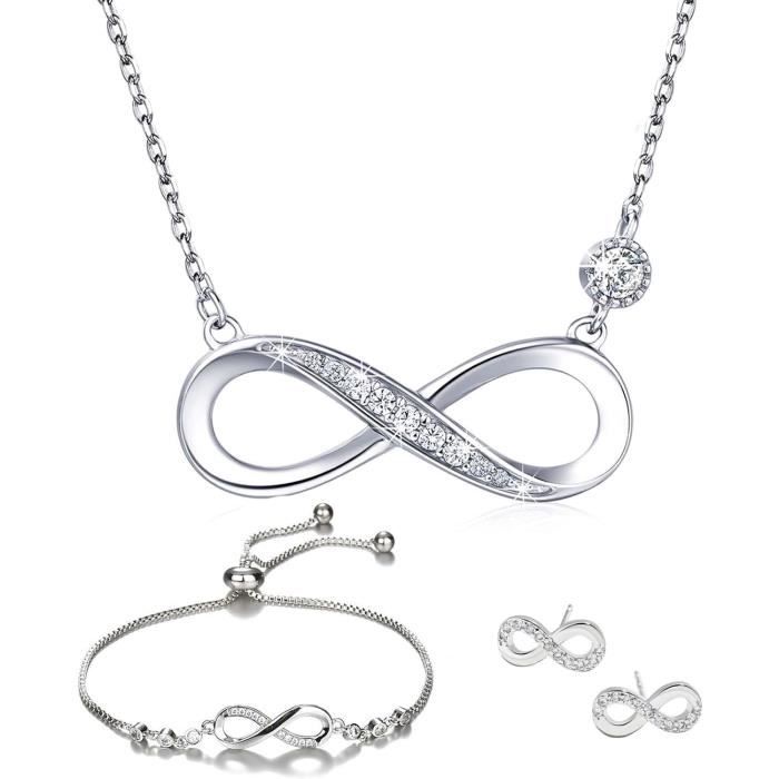 Ensemble De Bijoux En Argent 925 Avec Onyx - Collier, Bracelet, Bague, Boucles D'oreilles