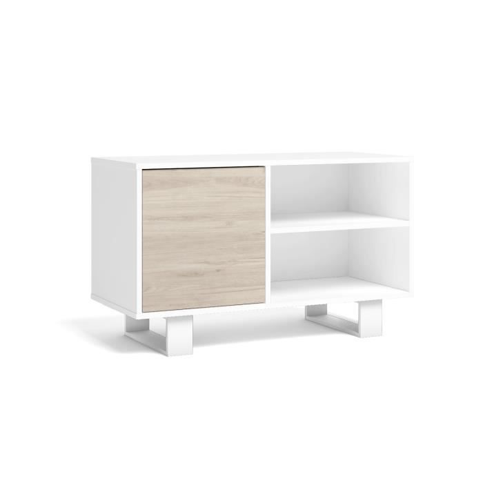 Meuble TV 100 salon/salle à manger WIND couleur Blanc-Chêne 95x40x57cm RF1021 Meuble TV 100 salon/salle à manger WIND couleur Blanc-Chêne 95x40x57cm RF1021